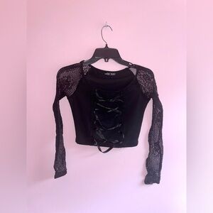 Shein Black Laced Crop Top